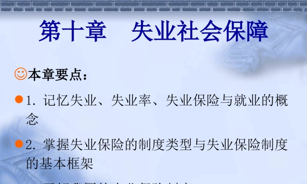 失业社会保障制度范本