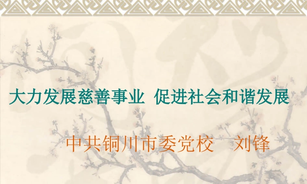 大力发展慈善事业