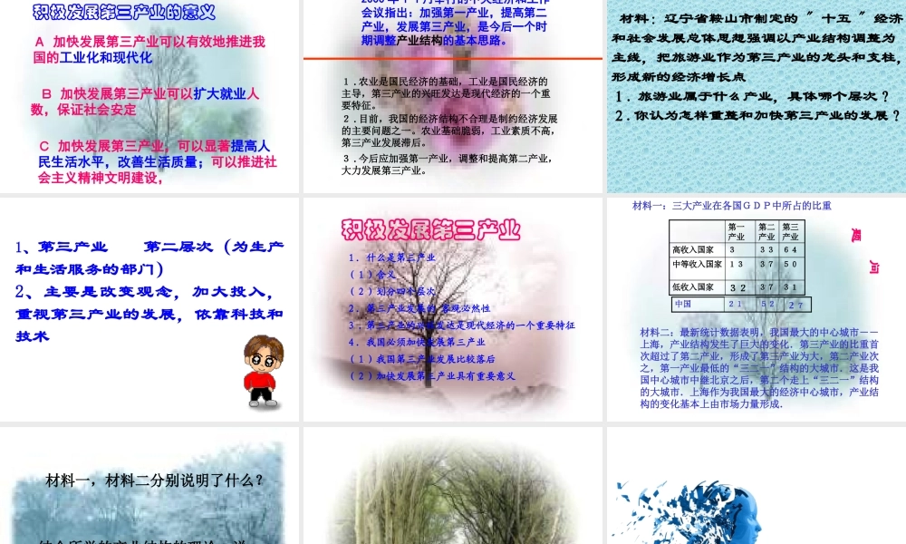 大力发展第三产业-PowerPoint演示文稿