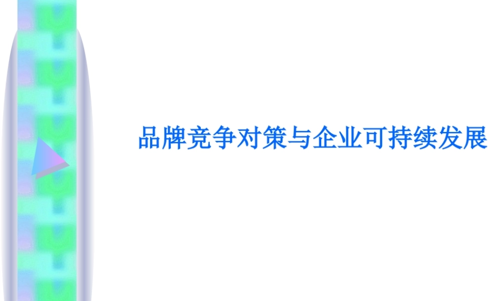 宁波民营企业家课程——品牌竞争对策与企业的可持续发展(PPT 32)