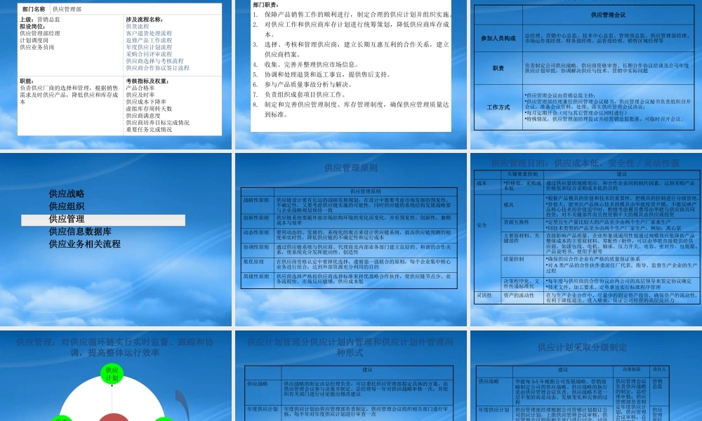 宁波某公司供应管理模式设计方案