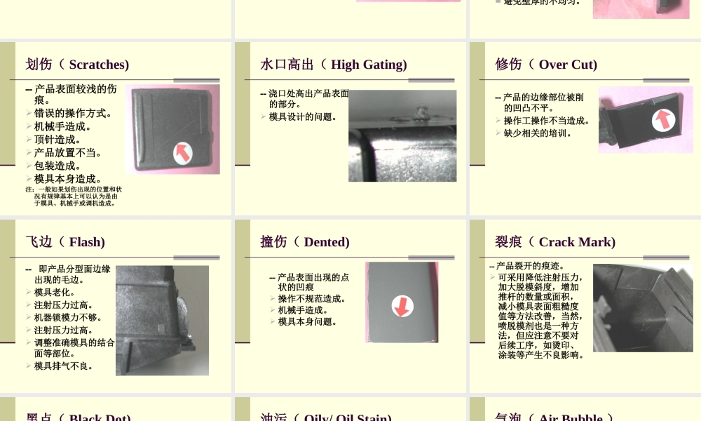 塑胶产品常见缺陷概述