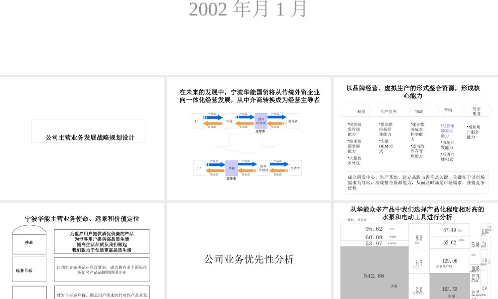 宁波某公司主营业务发展战略设计