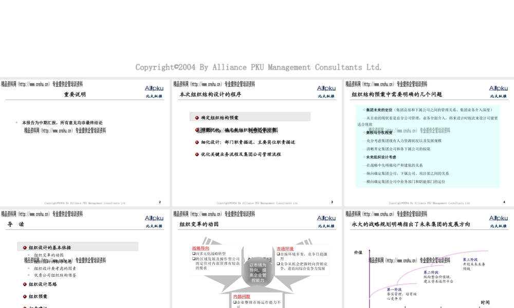 宁波某集团组织结构设计预案