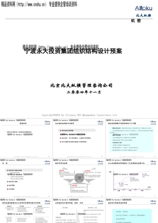 宁波某集团组织结构设计预案