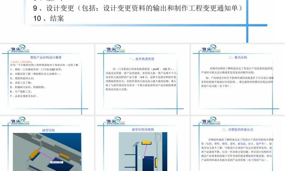 塑胶产品结构设计概要43P148MB（PPT43页)
