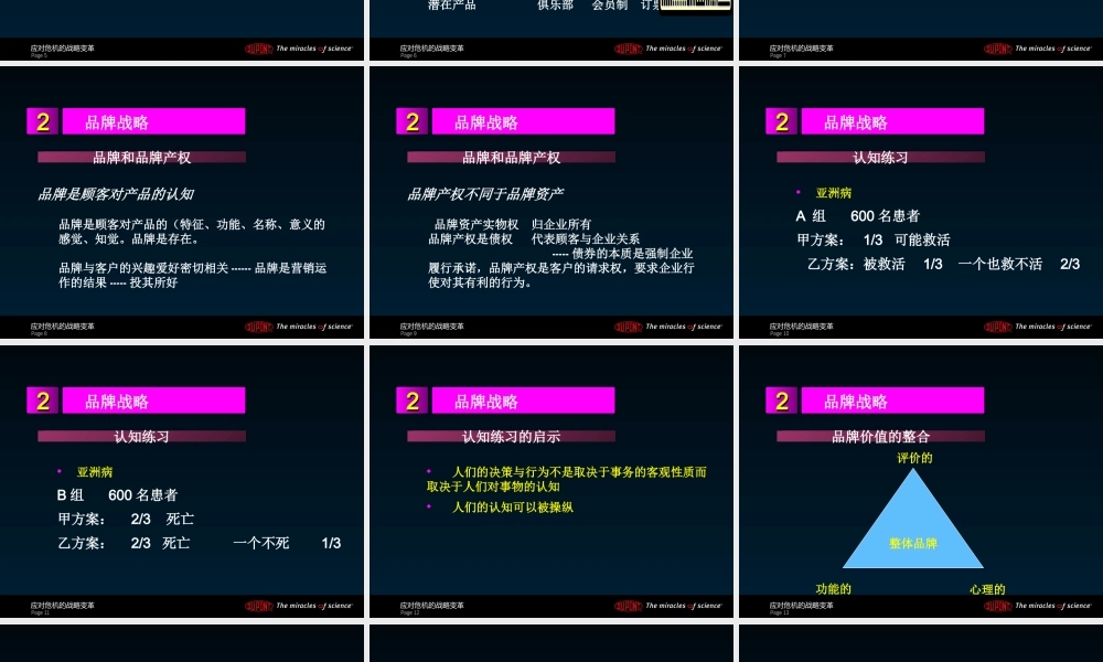 基于品牌的战略以及战略实施控制的步骤讲义
