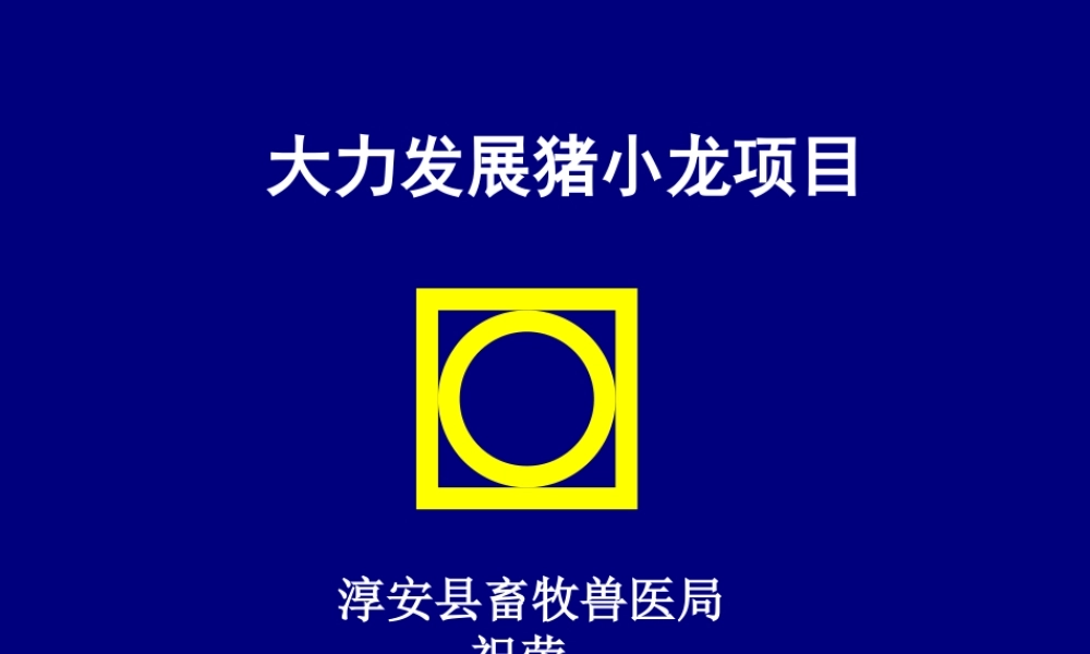 大力发展猪小龙项目