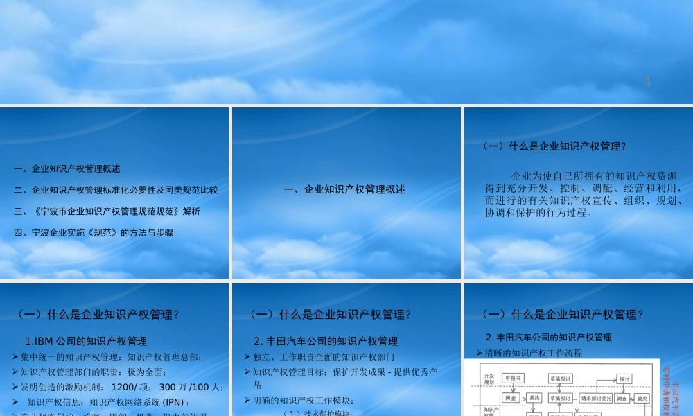 宁波市企业知识产权管理规范XXXX年3月20日