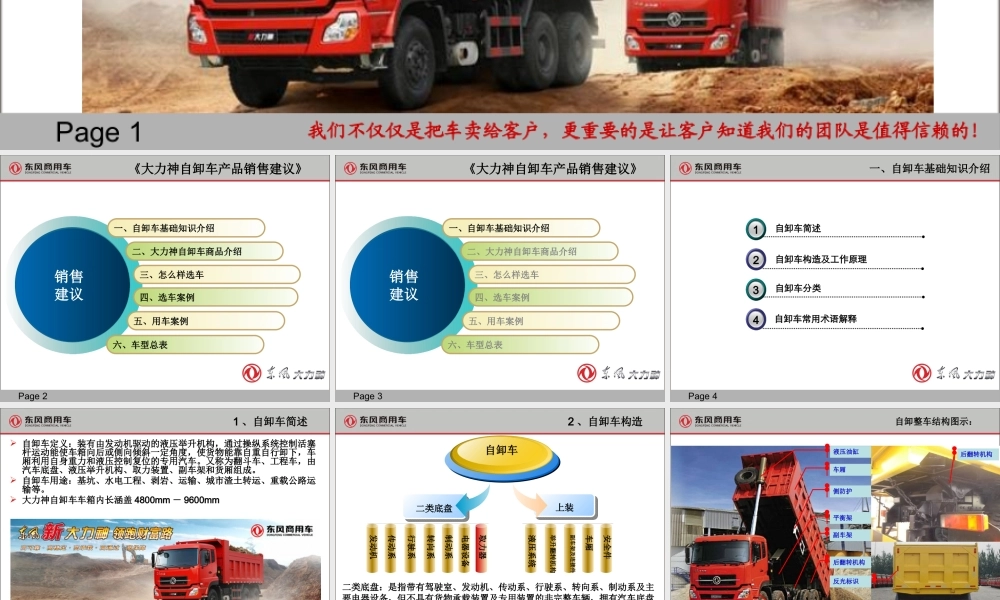 大力神自卸车产品销售建议