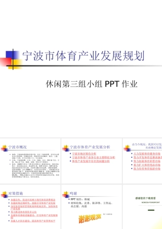 宁波市体育产业发展规划