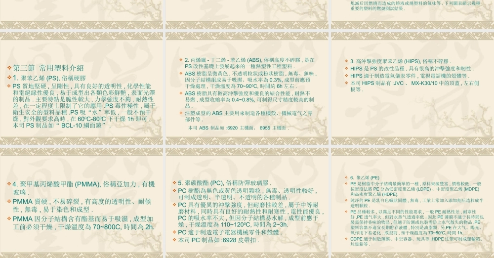 塑胶产品知识培训