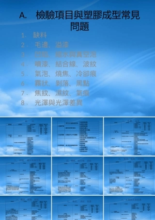 塑胶常见缺陷及塑胶喷漆检验项目