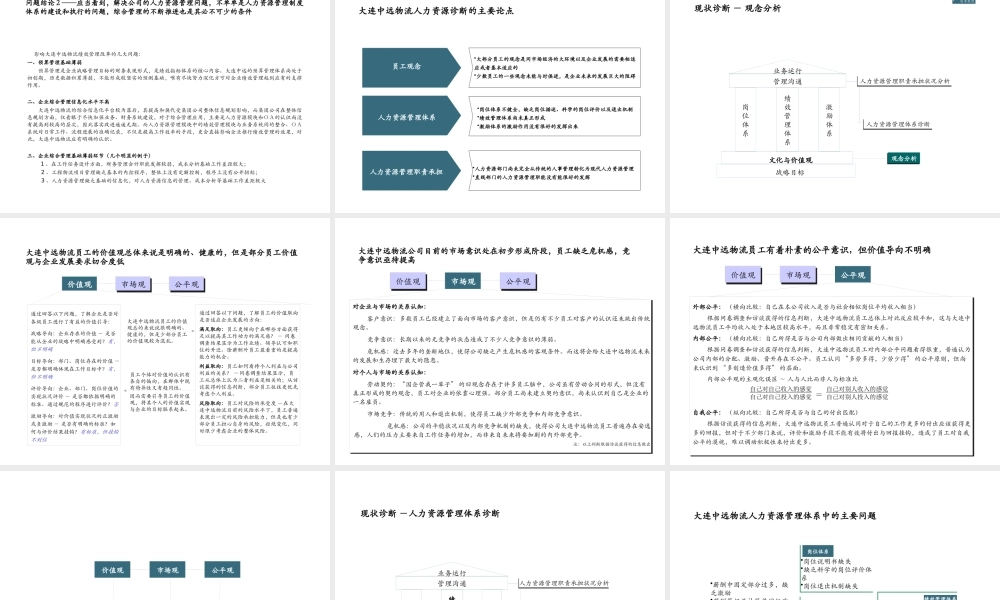 大连XX物流集团人力资源管理诊断报告