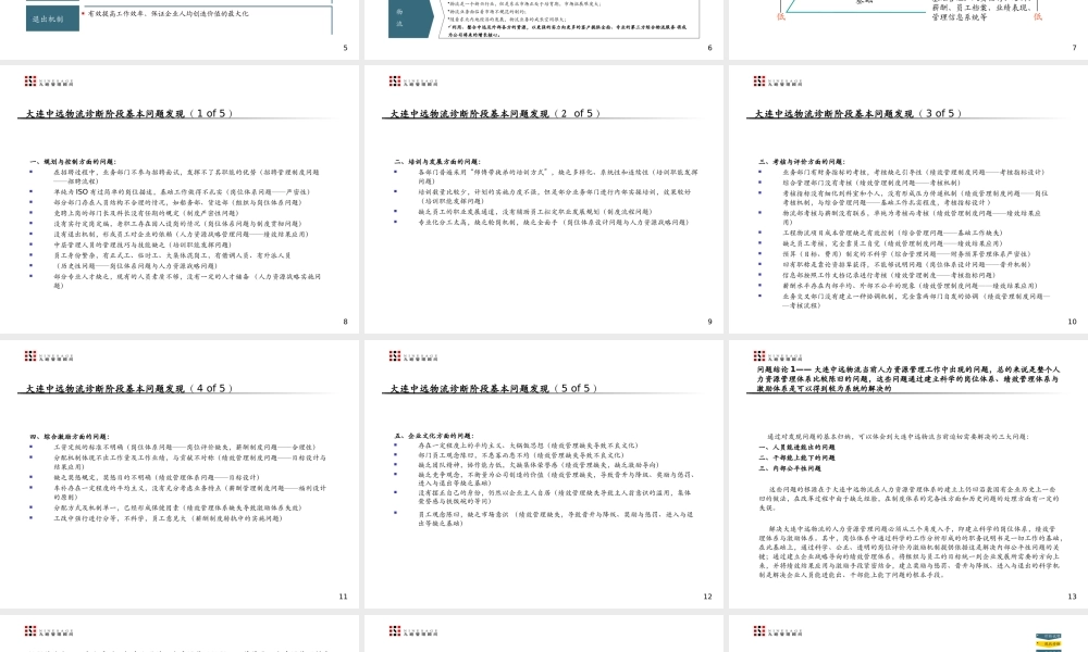 大连XX物流有限公司人力资源管理诊断报告