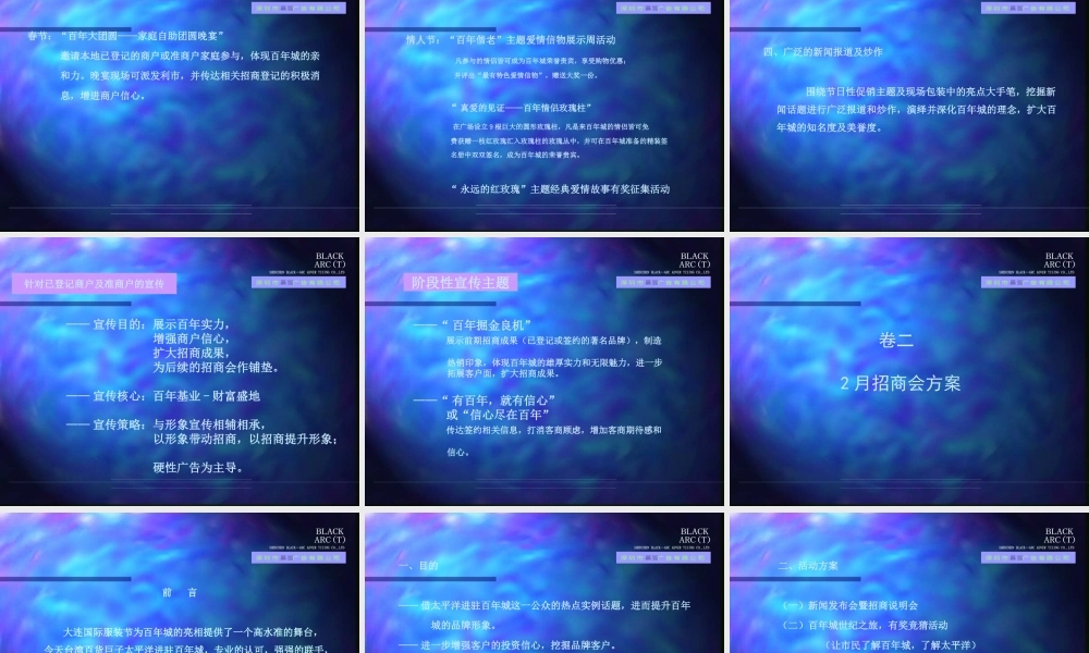 大连百年城阶段性广告推广企划
