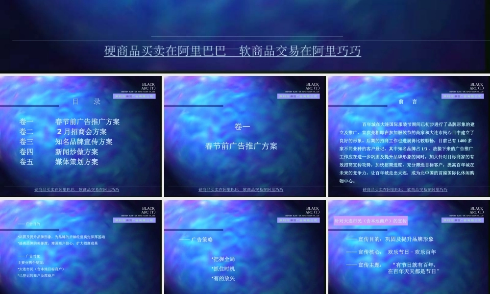 大连百年城阶段性广告推广企划案（PPT）