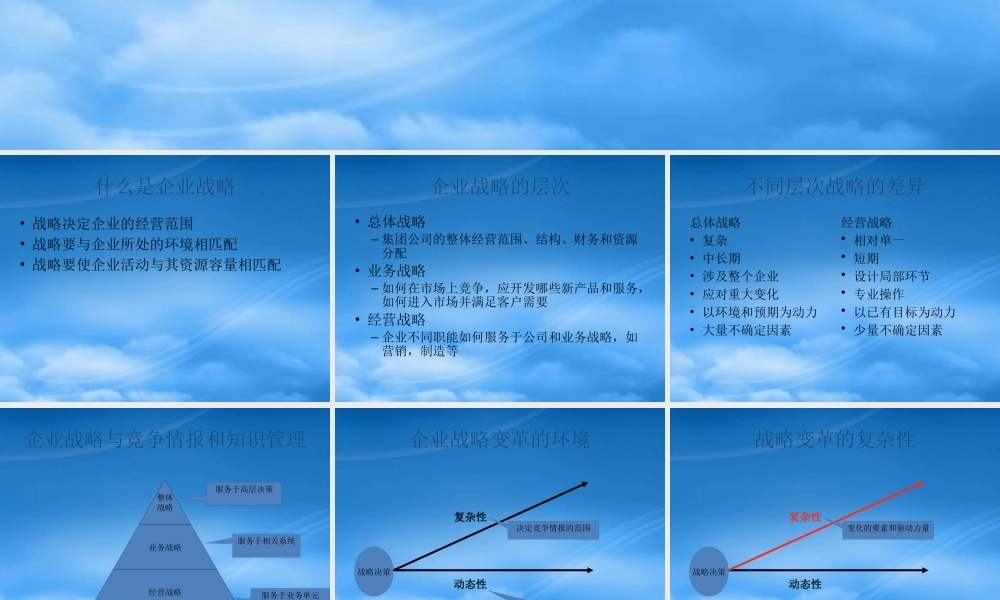 基于企业战略的竞争情报与知识管理课件