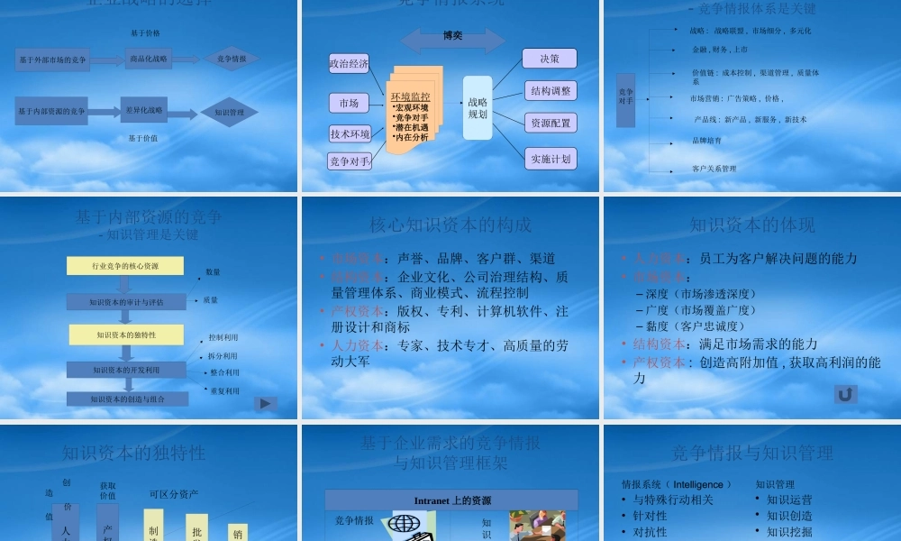 基于企业战略的竞争情报与知识管理课件