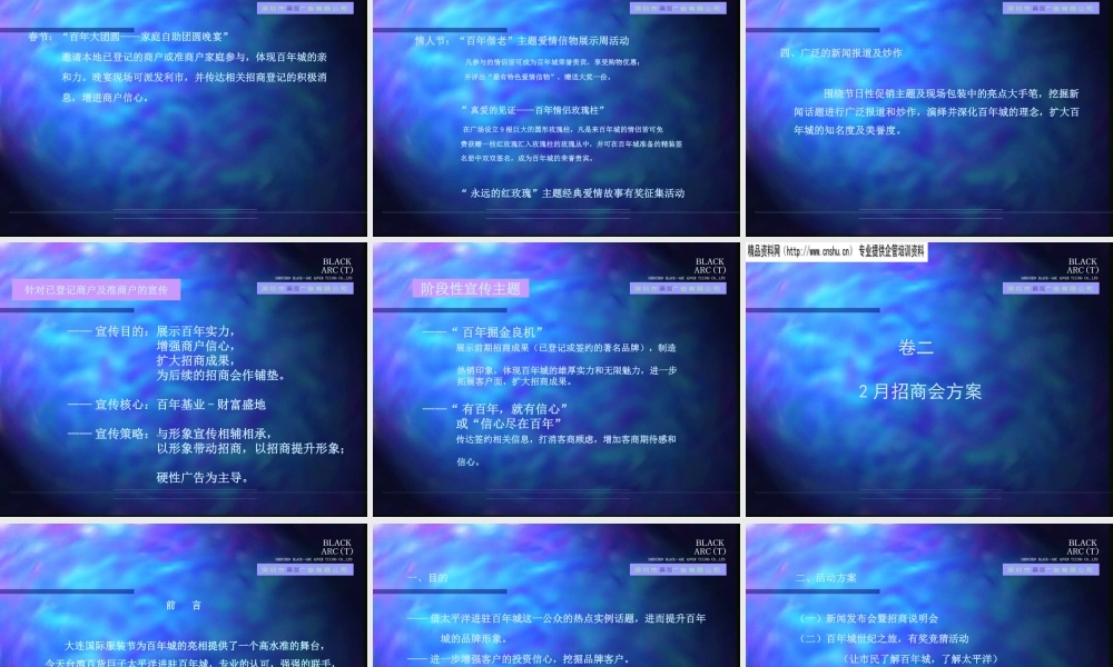 大连百年城阶段性广告推广企划案（PPT55）