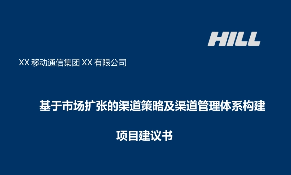 基于市场扩张的渠道策略及渠道管理体系构建项目建议书