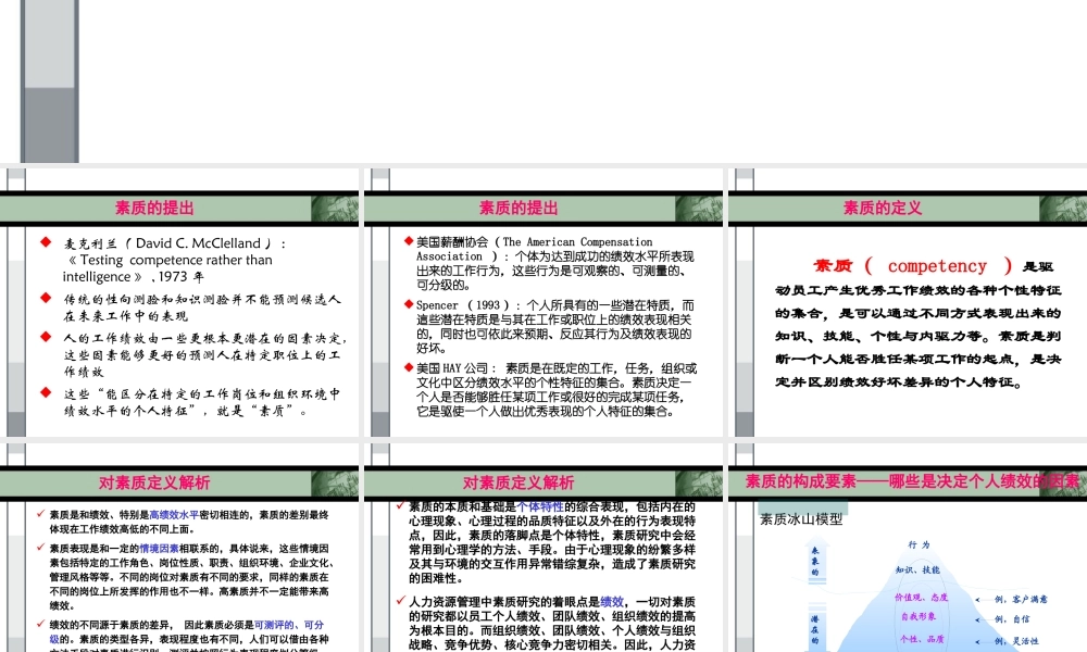 基于素质的管理模型