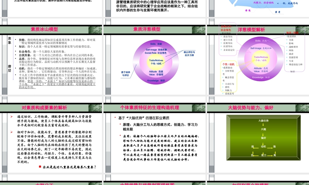 基于素质的管理模型