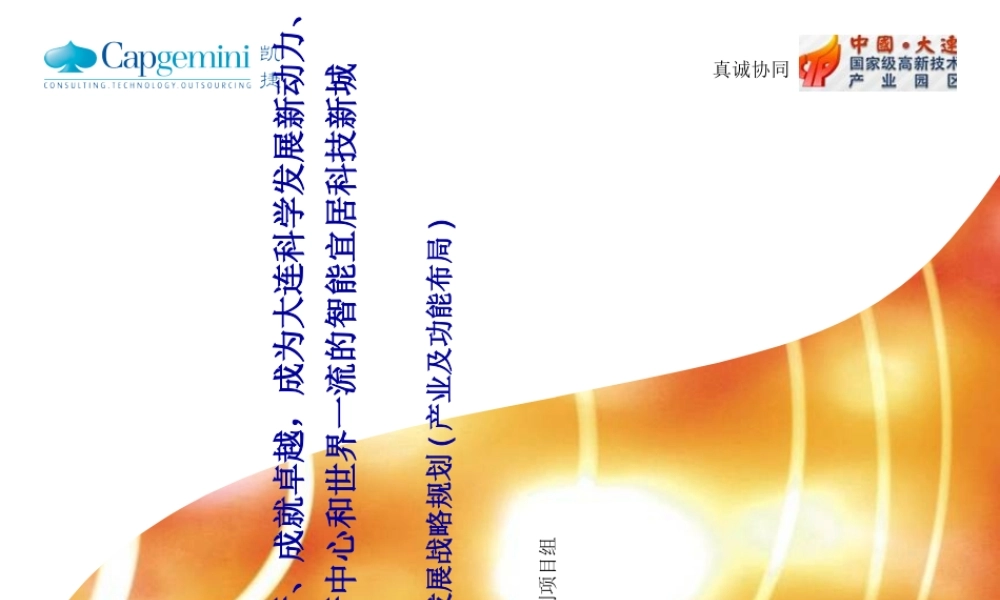 大连高新区整体发展战略规划(产业及功能布局)(PPT159页)