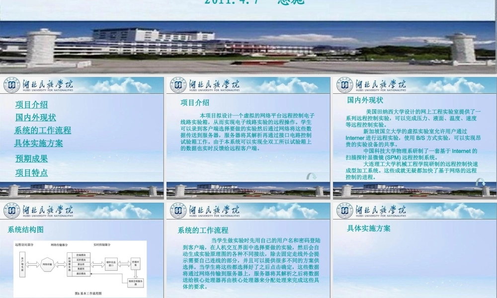 基于网络远程控制实验室项目答辩PPT