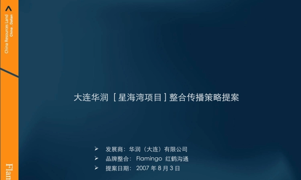 大连华润星海湾项目整合传播策略提案