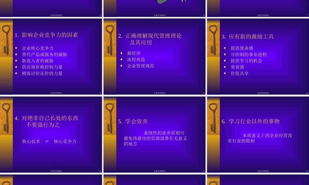 塑造企业核心竞争力、迎接WTO挑战