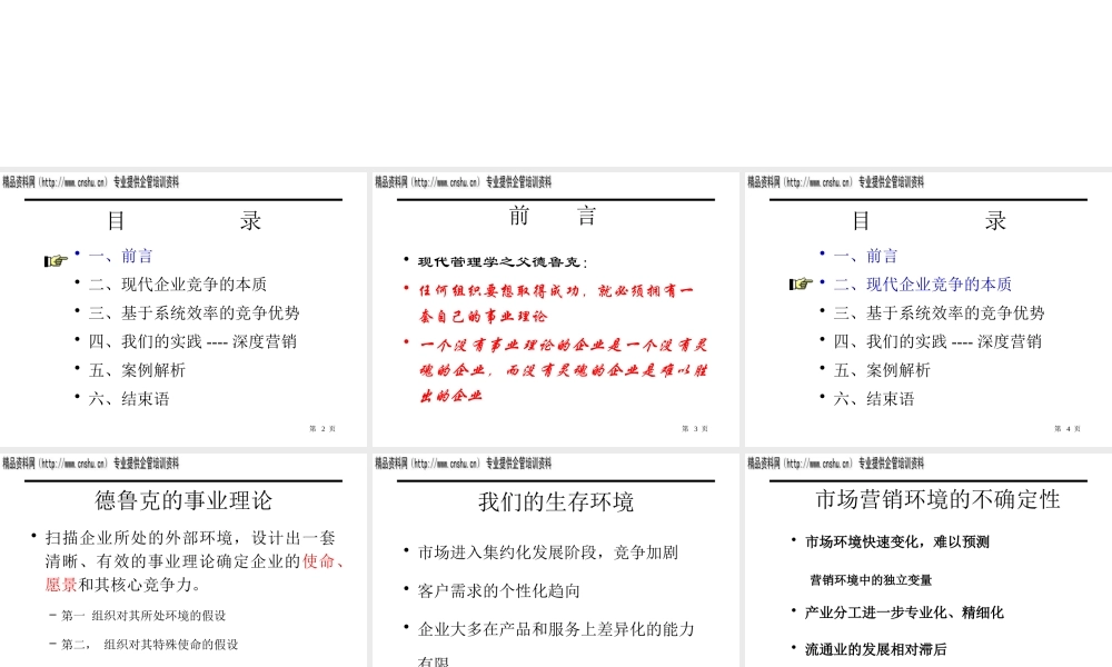 基于系统效率的竞争优势（PPT64页）
