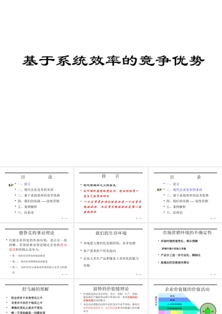 基于系统效率的竞争优势1