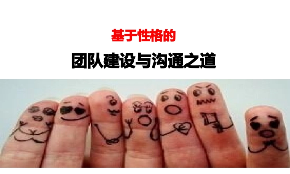 基于性格的团队建设与沟通之道
