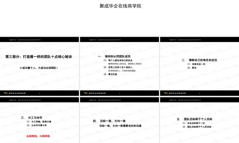 塑造鹰一样的个人，打造雁一样的团队（二）