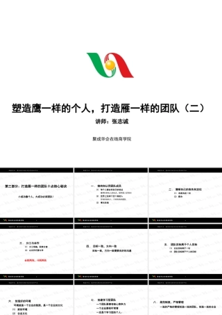 塑造鹰一样的个人，打造雁一样的团队（二）