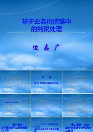 基于业务价值链中的纳税处理1