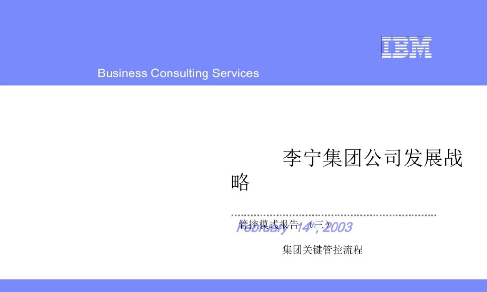 培训_63李宁管控模式之三管控流程(PPT52页)