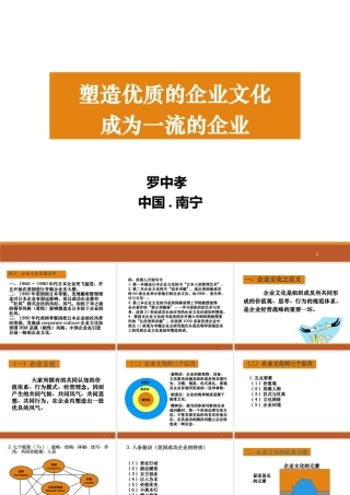 塑造优质的企业文化成就_流的企业（PPT95页)
