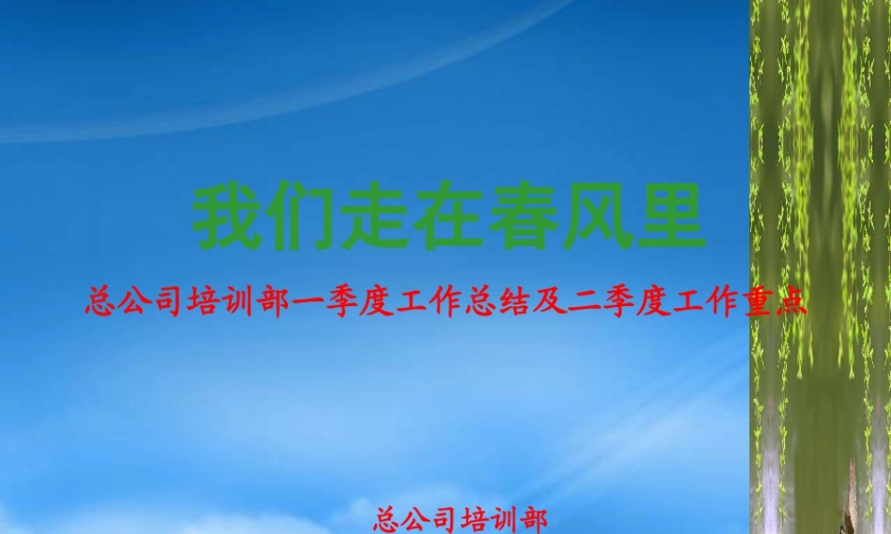 培训部工作报告