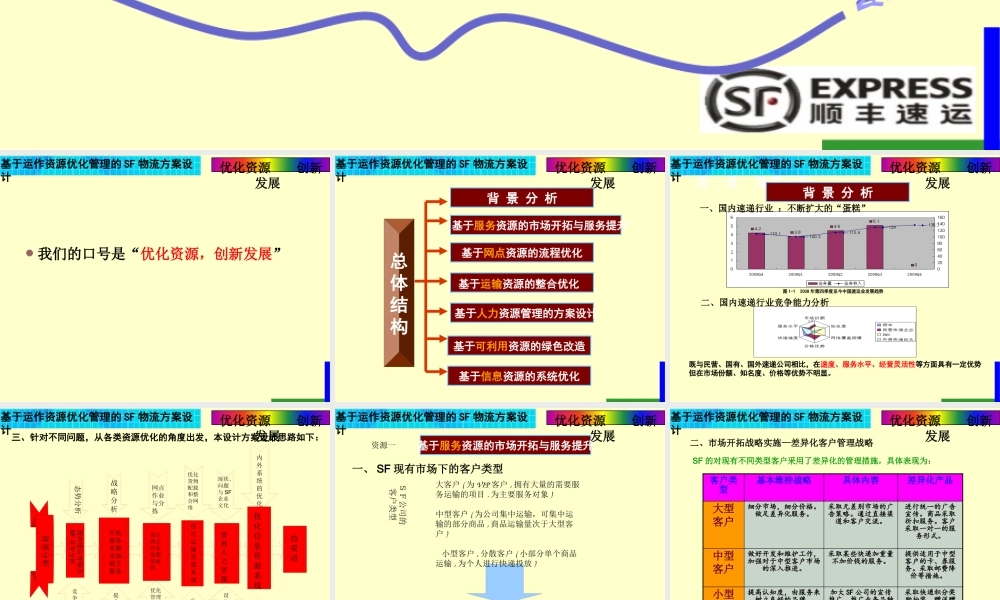 基于运作资源优化管理的SF物流方案设计