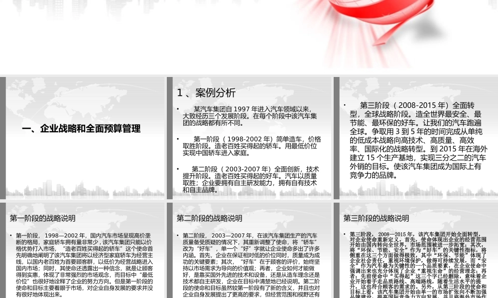 基于战略导向的全面预算管理