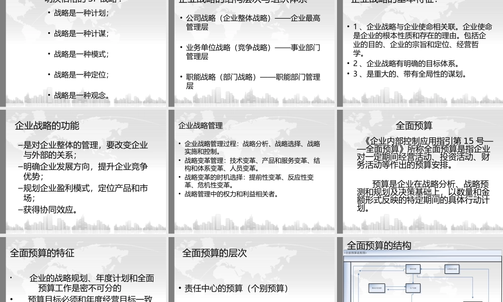 基于战略导向的全面预算管理