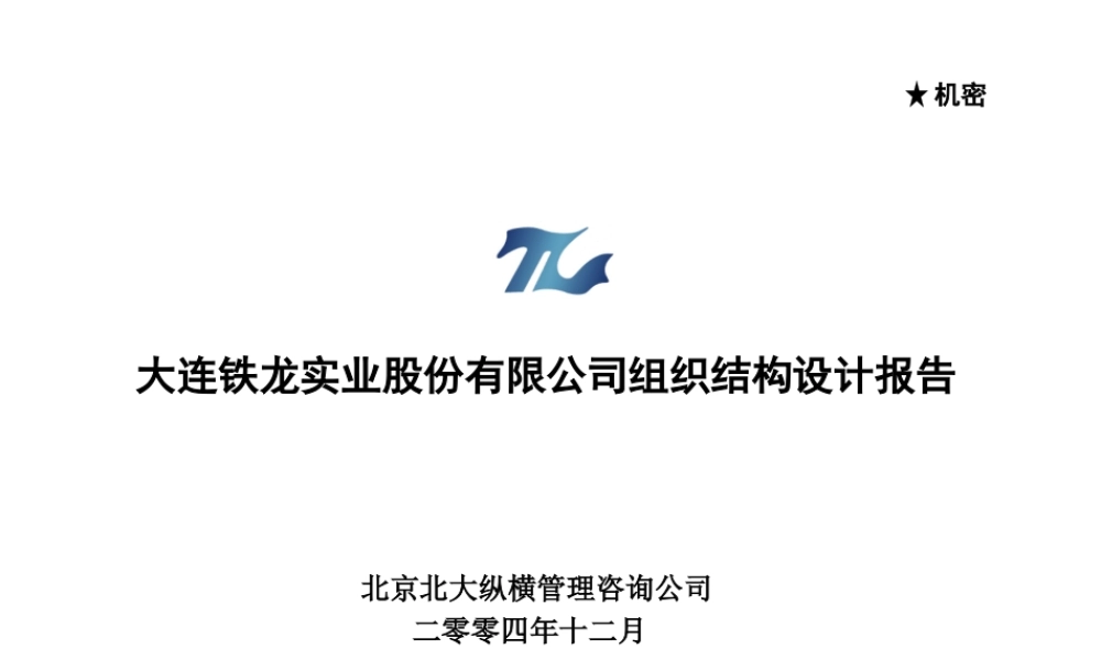 大连铁龙-报告5-组织结构设计报告