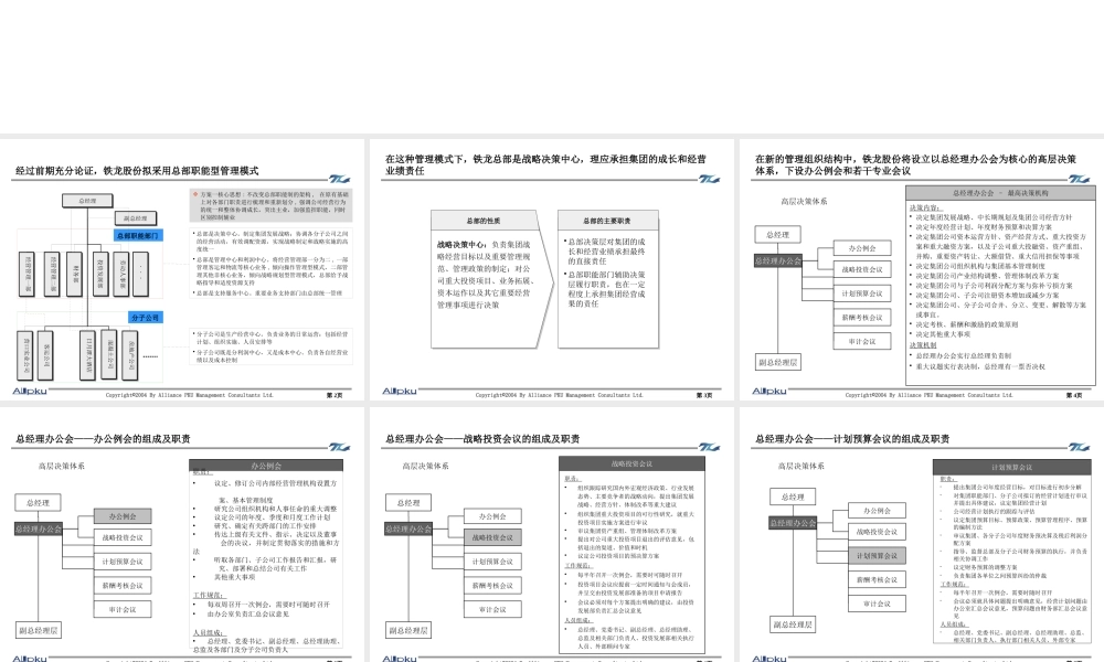 大连铁龙实业股份有限公司组织结构设计报告