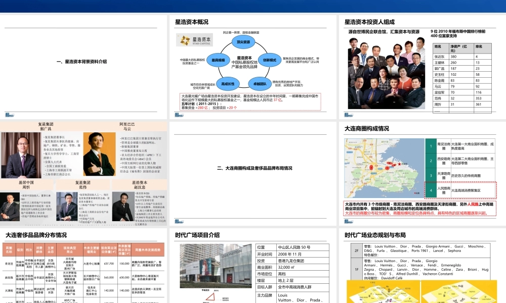 大连星光耀广场招商提案