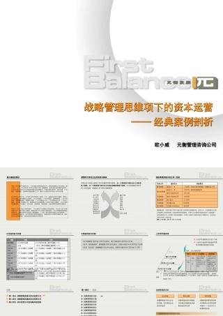 基于战略的资本运营讲义课件