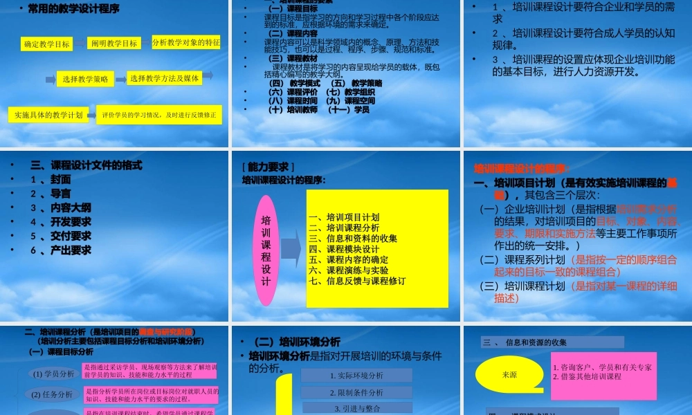 培训和开发项目设计与实施