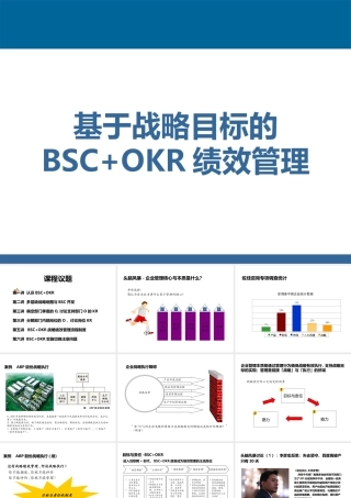 基于战略目标的BSCOKR绩效管理培训教材