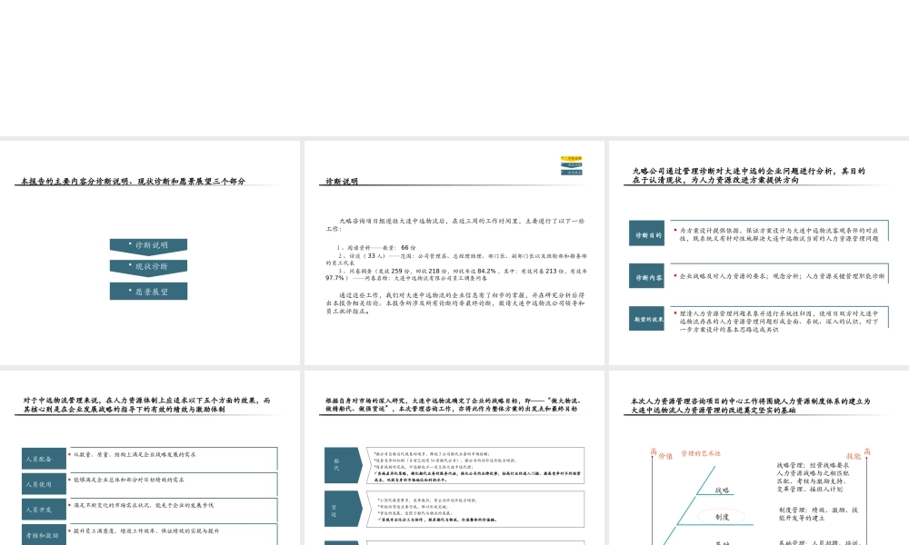 大连中远物流公司人力资源管理诊断报告